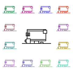 Workplace multi color icon. Simple thin line, outline vector of web icons for ui and ux, website or mobile application
