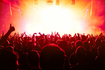 Obraz na płótnie Canvas crowd of people at rock concert
