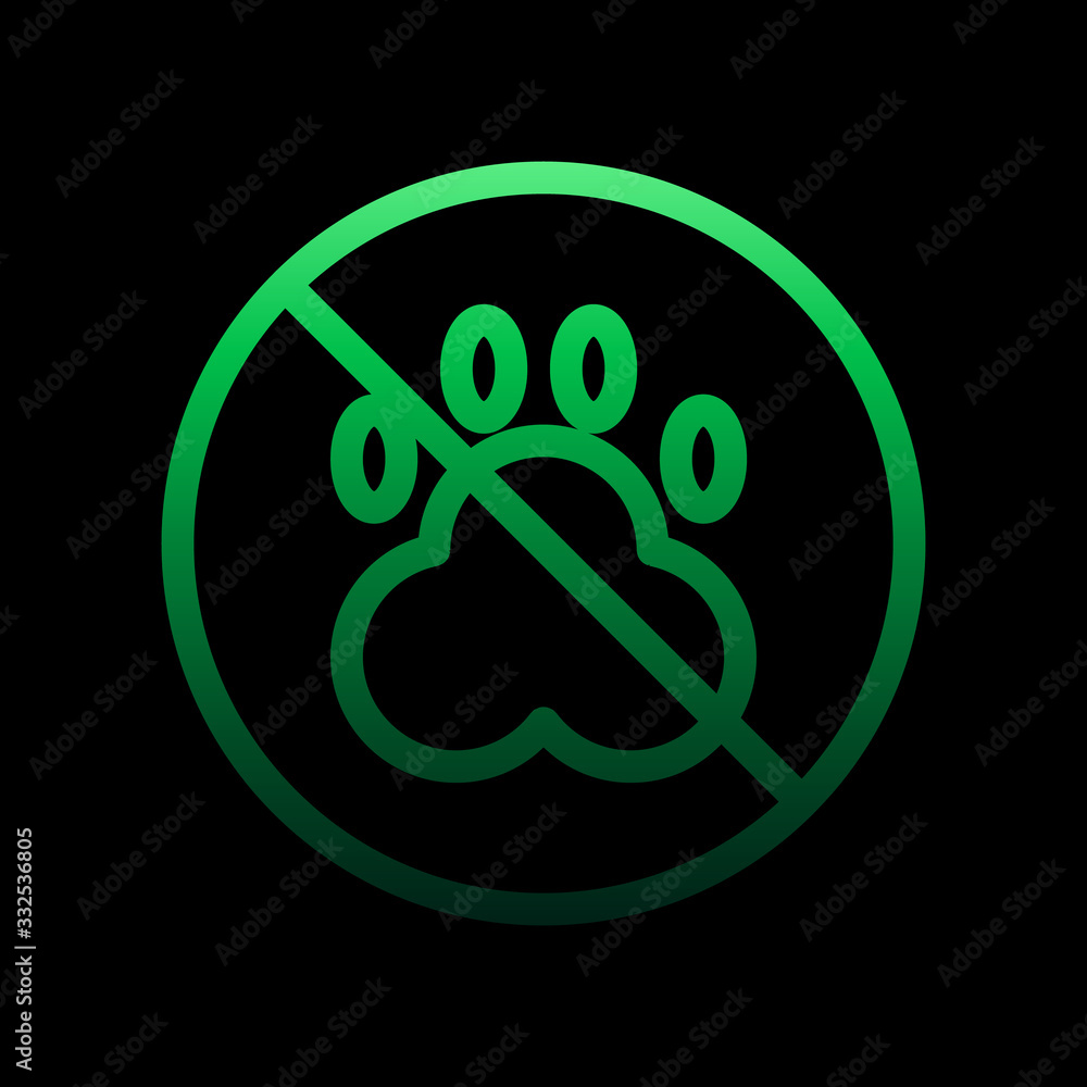 Poster prohibition of animals nolan icon. simple thin line, outline vector of ban icons for ui and ux, webs
