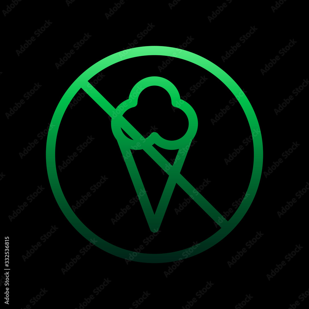 Poster ban on ice cream nolan icon. simple thin line, outline vector of ban icons for ui and ux, website or