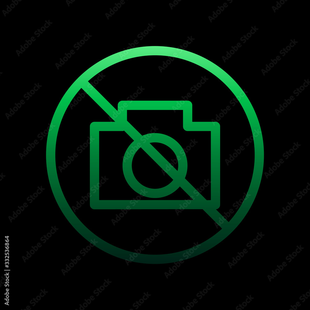 Poster camera ban nolan icon. simple thin line, outline vector of ban icons for ui and ux, website or mobil
