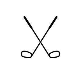 Stick golf icon vector logo template