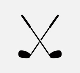 Stick golf icon vector logo template