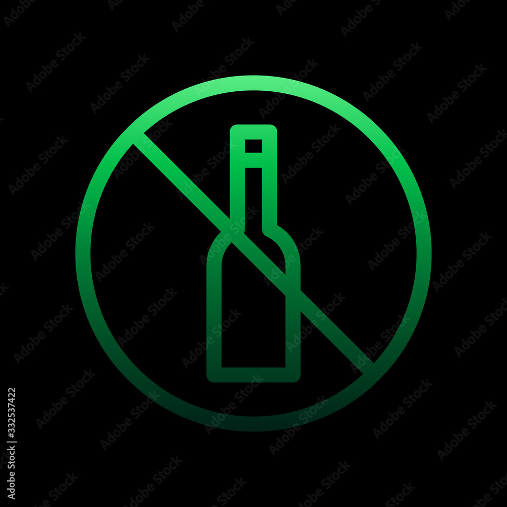 Poster prohibition of champagne nolan icon. simple thin line, outline vector of ban icons for ui and ux, we