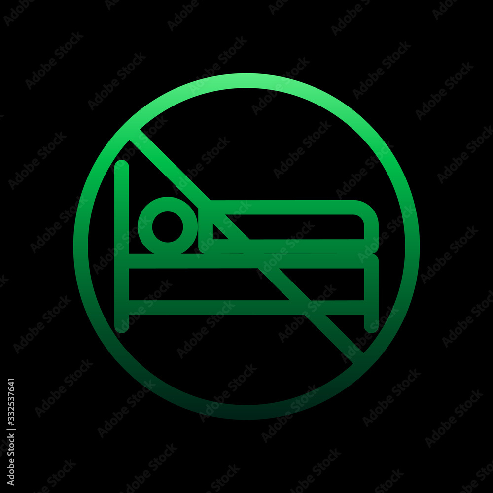 Poster prohibition of sleep nolan icon. simple thin line, outline vector of ban icons for ui and ux, websit