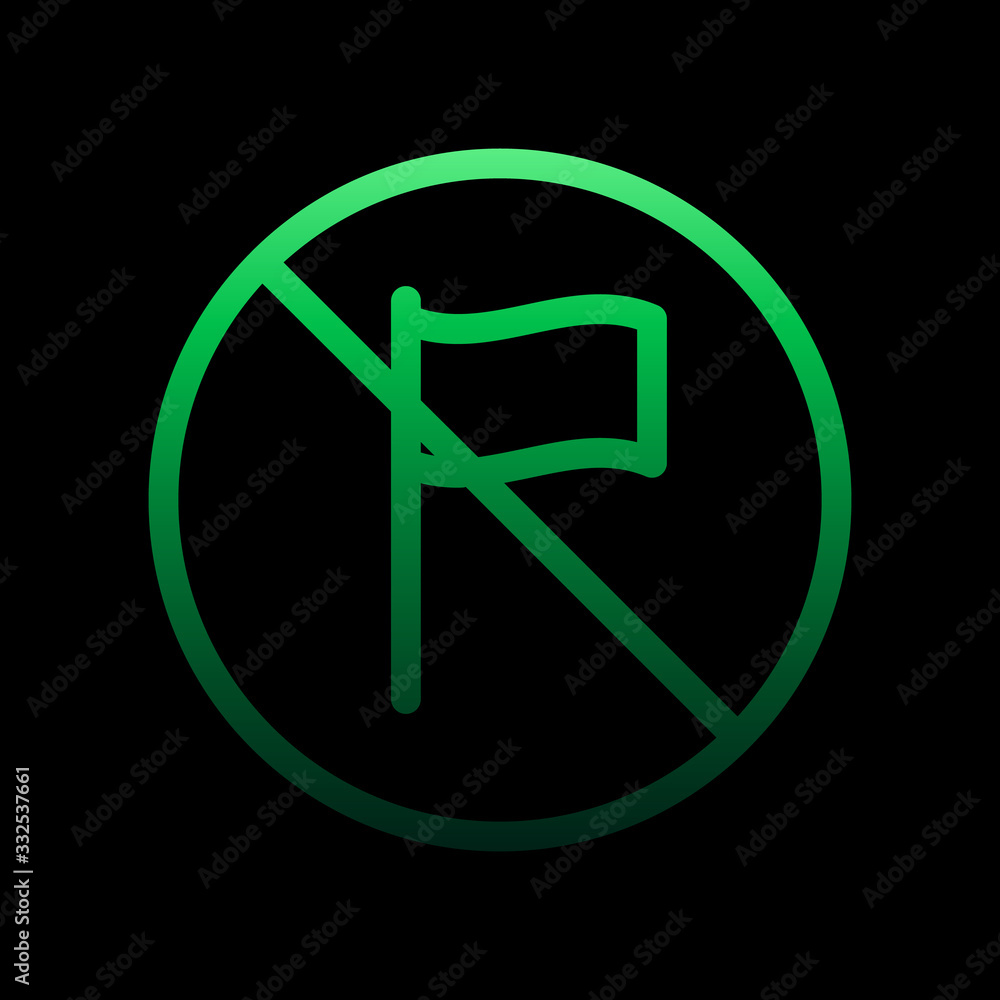 Poster ban of a flag nolan icon. simple thin line, outline vector of ban icons for ui and ux, website or mo