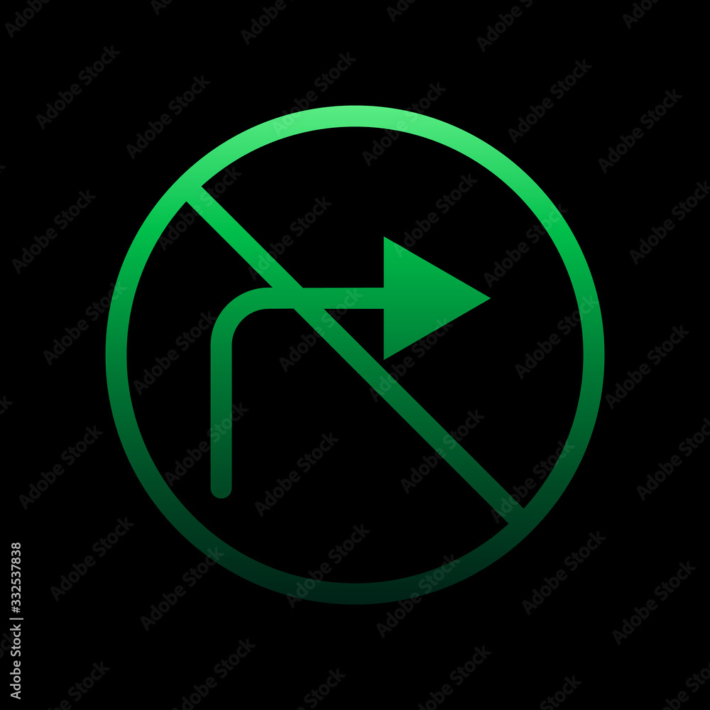 Aufkleber prohibition of right direction nolan icon. simple thin line, outline vector of ban icons for ui and 