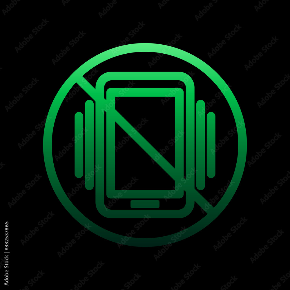 Poster prohibition of vibration nolan icon. simple thin line, outline vector of ban icons for ui and ux, we