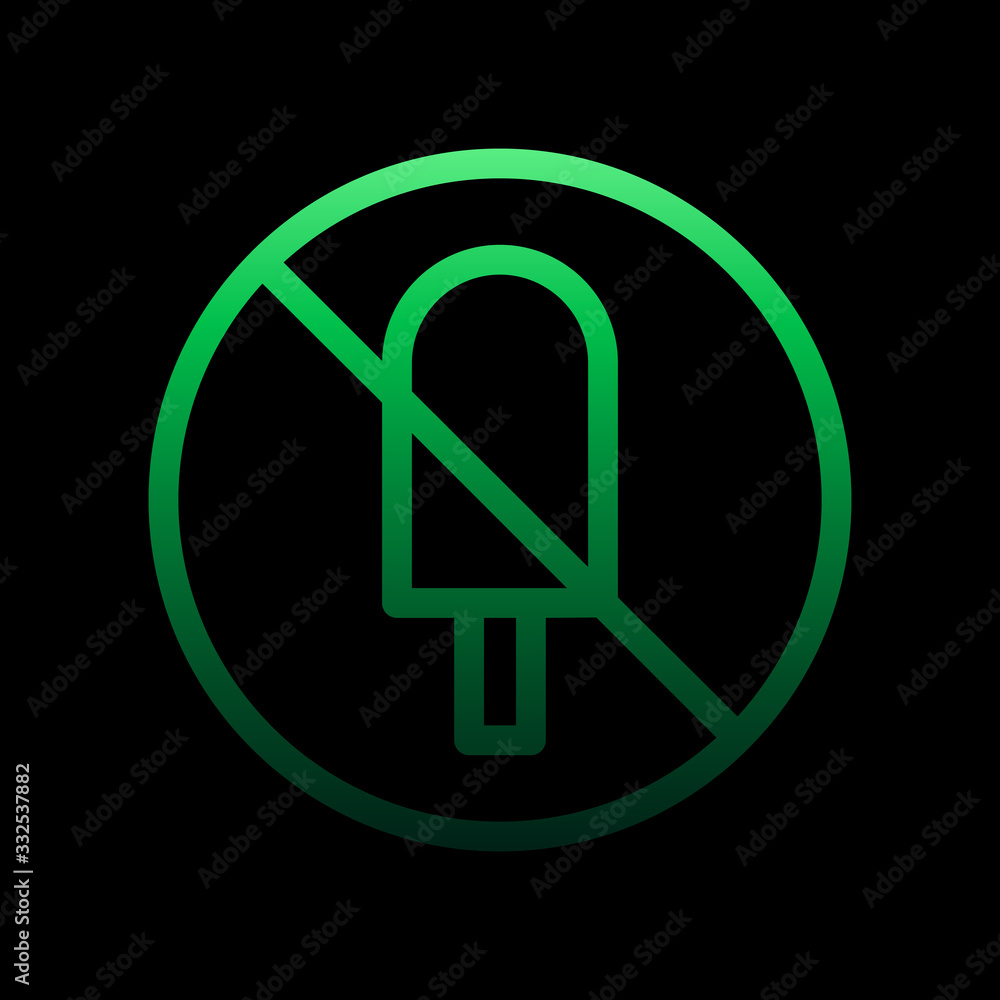 Poster ban on ice cream nolan icon. simple thin line, outline vector of ban icons for ui and ux, website or