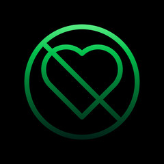 the prohibition of love nolan icon. Simple thin line, outline vector of Ban icons for ui and ux, website or mobile application