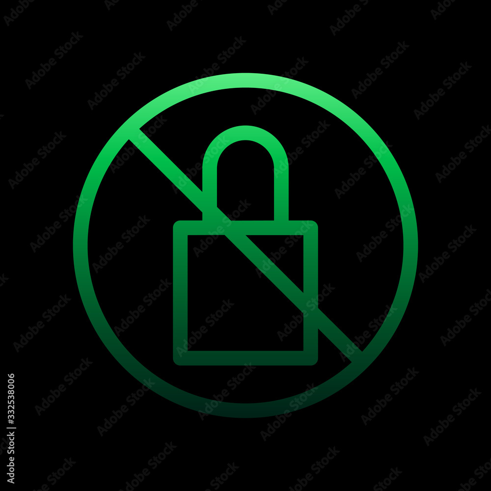 Poster lock of the castle nolan icon. simple thin line, outline vector of ban icons for ui and ux, website 