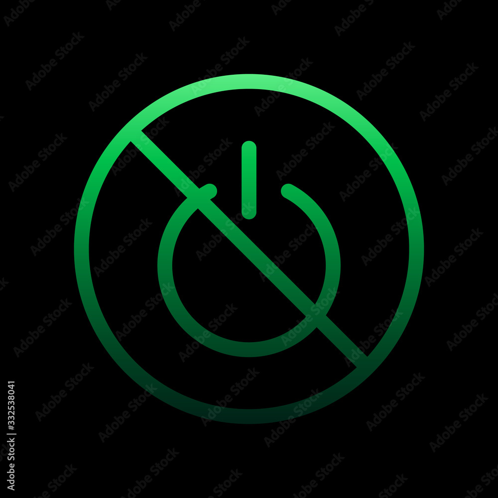Poster shutdown prohibition nolan icon. simple thin line, outline vector of ban icons for ui and ux, websit