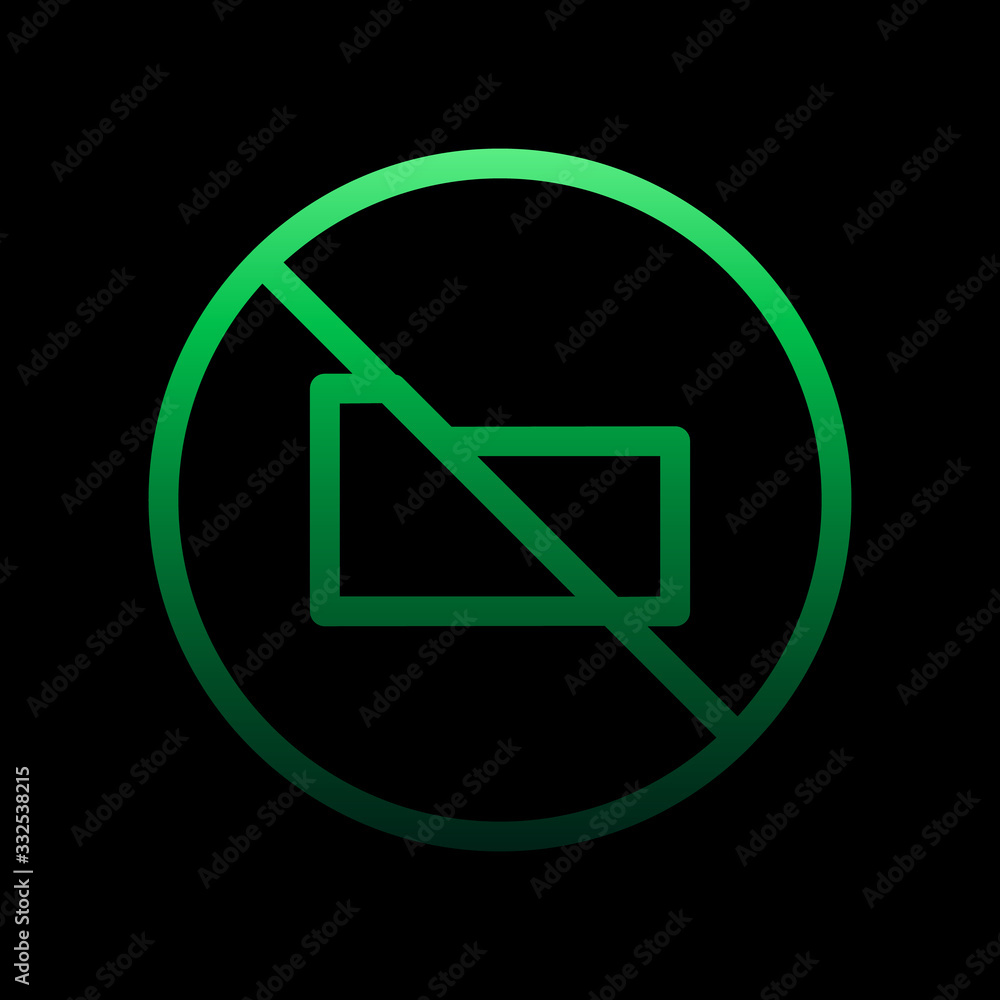 Poster ban folder nolan icon. simple thin line, outline vector of ban icons for ui and ux, website or mobil