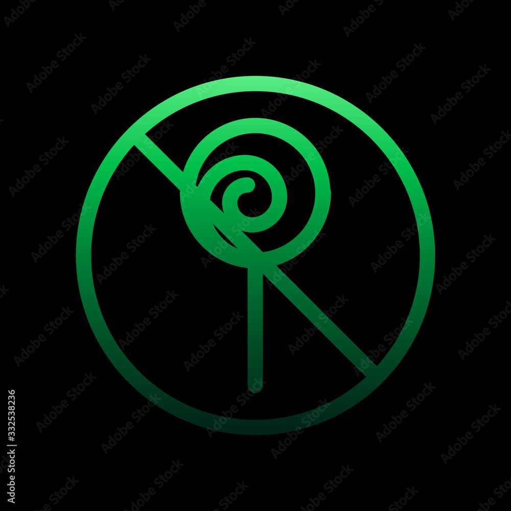 Poster prohibition of sweets nolan icon. simple thin line, outline vector of ban icons for ui and ux, websi