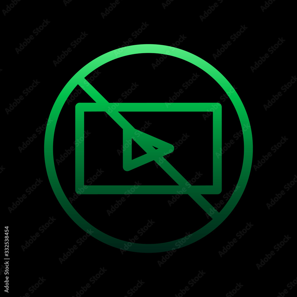 Poster video ban nolan icon. simple thin line, outline vector of ban icons for ui and ux, website or mobile