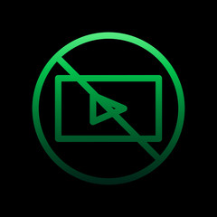 video ban nolan icon. Simple thin line, outline vector of Ban icons for ui and ux, website or mobile application