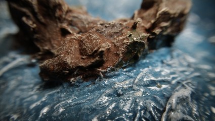 Rock cliff on a scale model