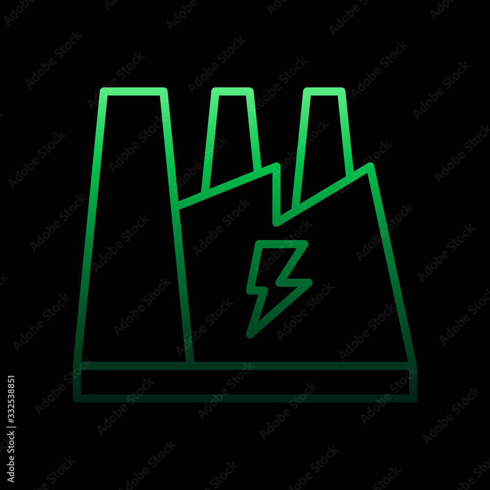 Poster electricity, factory nolan icon. simple thin line, outline vector of electricity icons for ui and ux