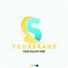 Abstract, modern letter decorative font with gradient and solid. Decorative monogram alphabet