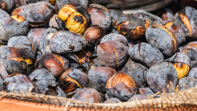 Roasted chestnuts at "Curral das Freiras", Madeira island, Portugal