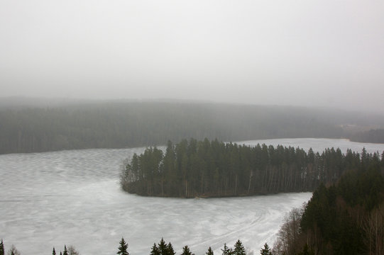Lake in the fog