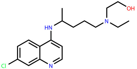 Structural formula of Hydroxychloroquine, a perspective drug against the COVID-19 coronavirus disease and malaria