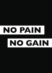 No Pain No Gain poster print, gym art