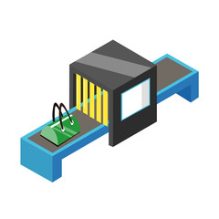 baggage controlling at the airport illustration design element. Luggage at the airport flat icon.
