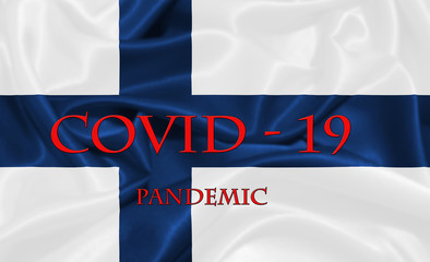 Coronavirus epidemic, word COVID-19. COVID-19 infection concept. Finland