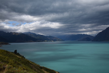 clouds over lake tekapo in New Zealand