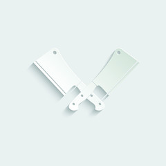 Paper Meat cleaver knife - vector icon 