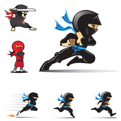 Ninja logo set vector illustrations © creativica