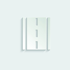 Paper Road icon. black vector Road  sign 