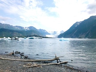 Fototapeta na wymiar Glacier Lake in Alaska