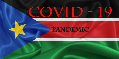 Coronavirus epidemic, word COVID-19. COVID-19 infection concept. South Sudan