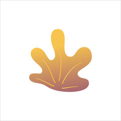 Underwater tropical seaweed isolated on white background. Simple marine plant with leaves. Floral element template in gradient color style. Symbol, logo or icon. Flat vector illustration