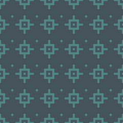 Chakana inca crosses seamless pattern. Ethnic embroidery print. Ornamental folk wallpaper. Native american ornament