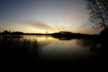 sunset on the lake