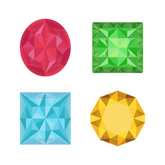 Vector gemstones - luxury brilliants, topaz, emerald, opal.
