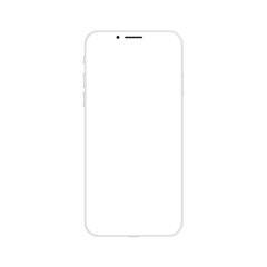 New modern smart phone mockup isolated on white. Cellphone mobile template. Vector illustration