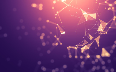 Abstract background. Molecules technology with polygonal shapes, connecting dots and lines....