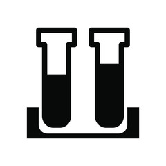 Erlenmeyer icon vector illustration, template logo science flask , emblem isolated outline solid background white