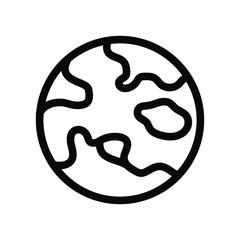 Planet icon globe , template logo simple isolated emblem illustration , outline solid background white