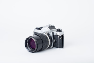 old photo camera isolated on white background