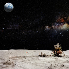 Astronaut on lunar (moon) landing mission. Elements of this image furnished by NASA.
