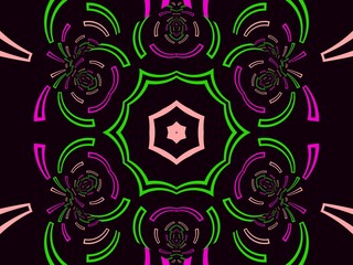 Beautiful abstract pattern, background with various form effect, kaleidoscope geometric style, mandala ornament designe, texture background made from fractal flower for use at graphic design. wrapping