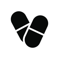 pil icon , medical science logo template vector , emblem isolated illustration , design outline solid background white