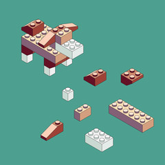 Blocks and elements to create funny figures.