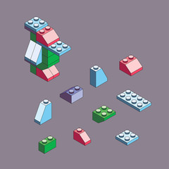 Blocks and elements to create funny figures.