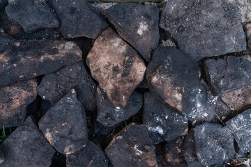 Photo of a black charres stones. wallpaper, background